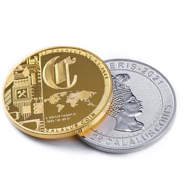 Moneda comemorativă de provocare din metal din aur din colecția de suveniruri